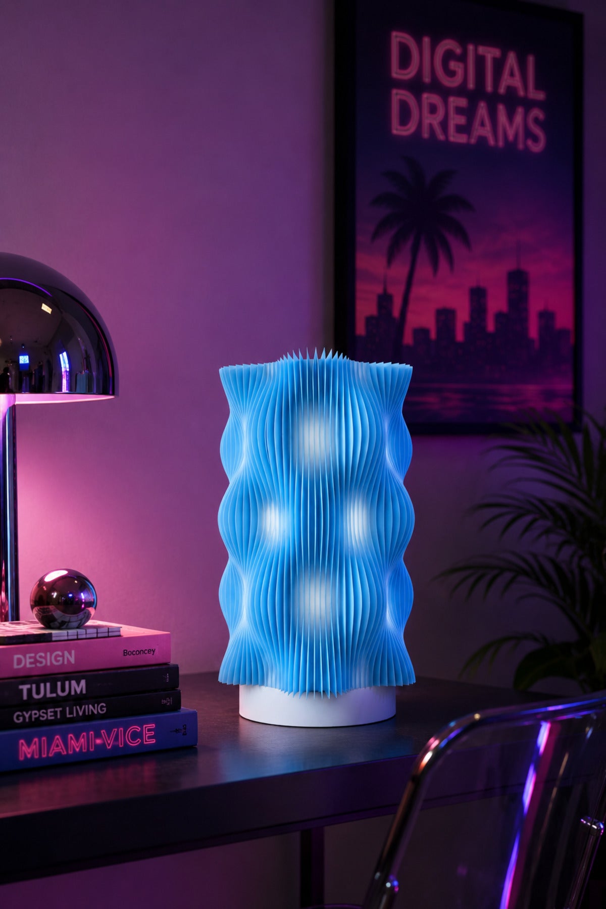 WAVY LAMP Premium Dekoratif Abajur – Modern Tasarım Gece Lambası, Ortam Işığı