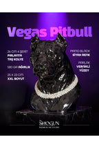 Vegas Pitbull Pırlanta Kolyeli Lüks Dekoratif Pitbull Figürü