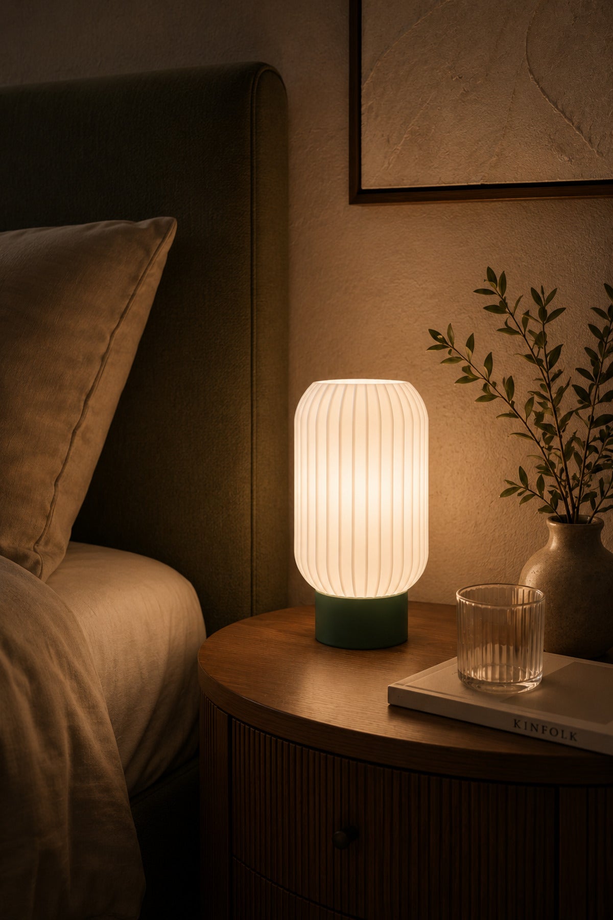 Modern Minimal Dekoratif Abajur - Masa Lambası - Yatak Odası Gece Lambası - LED Ampul Dahil