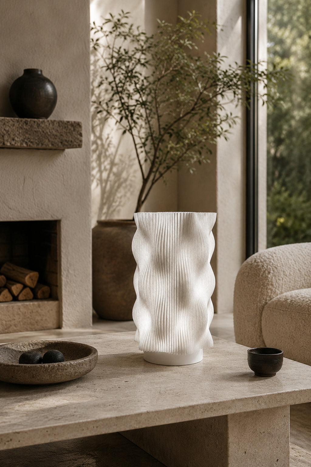 WAVY LAMP Premium Dekoratif Abajur – Modern Tasarım Gece Lambası, Ortam Işığı