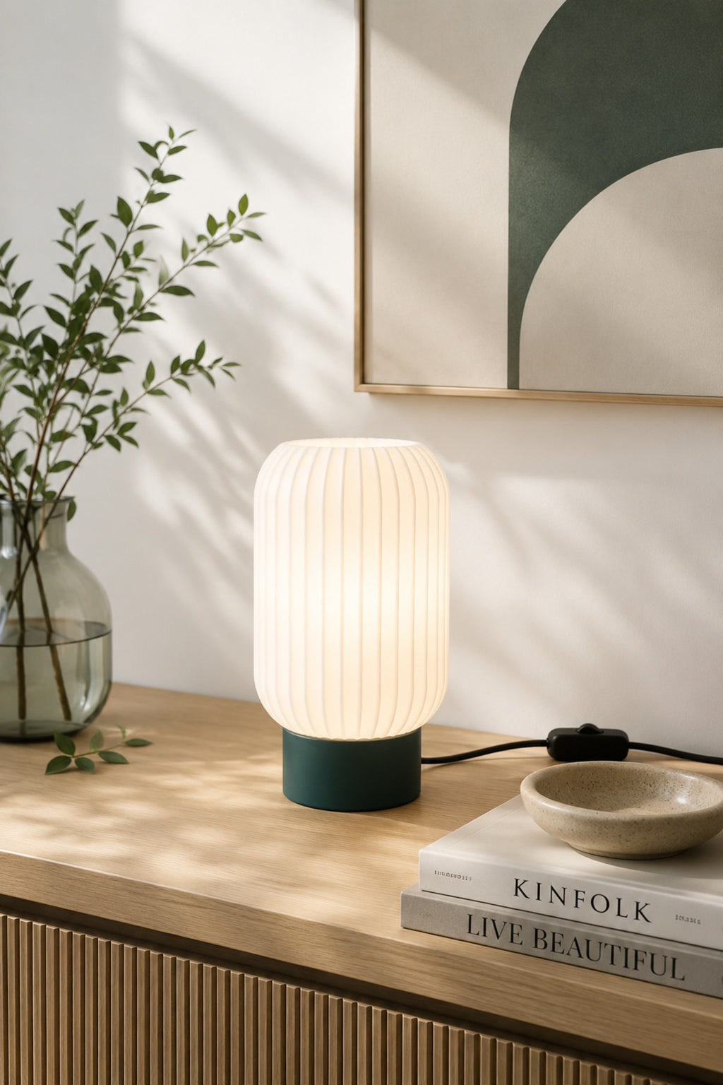 Modern Minimal Dekoratif Abajur - Masa Lambası - Yatak Odası Gece Lambası - LED Ampul Dahil