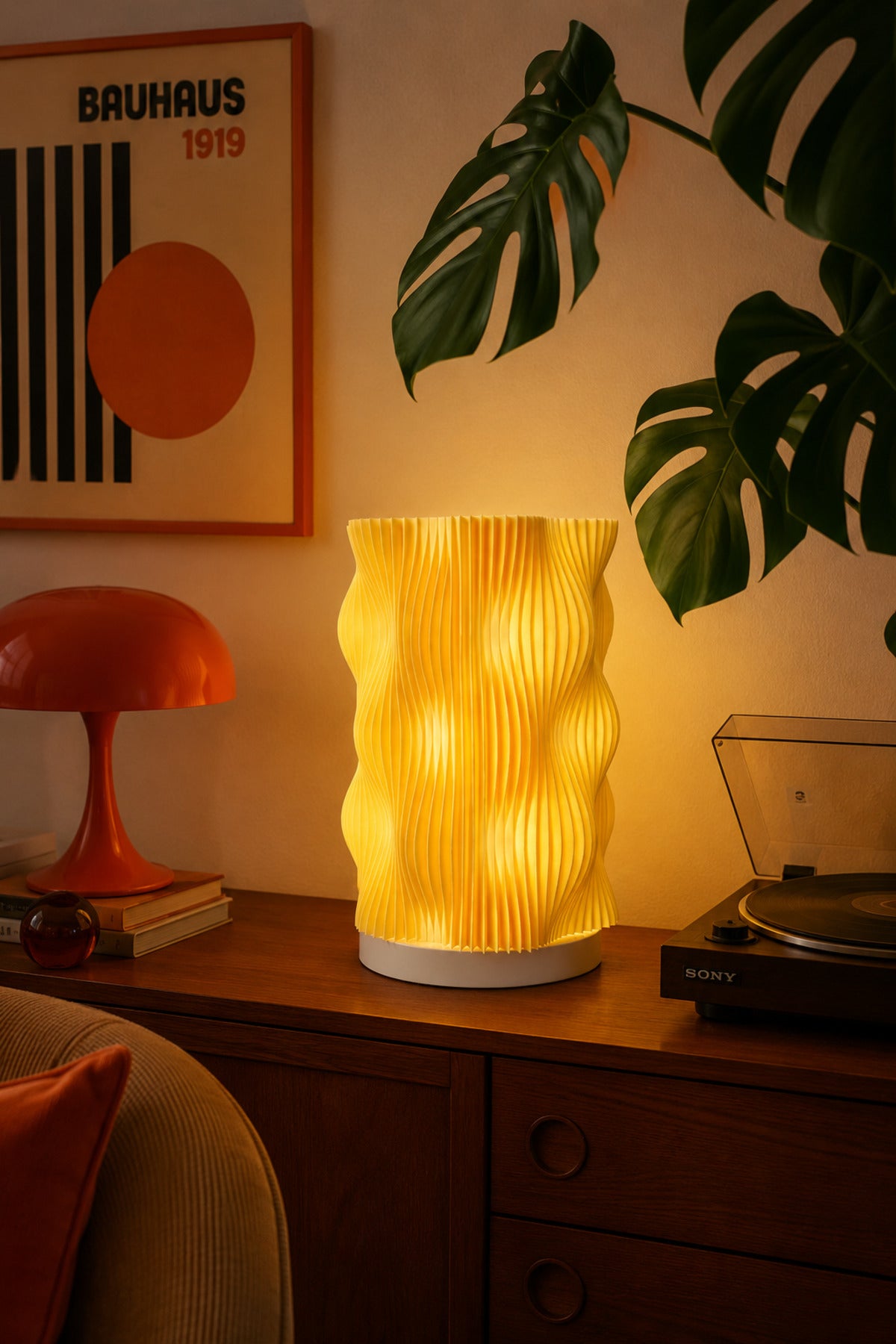 WAVY LAMP Premium Dekoratif Abajur – Modern Tasarım Gece Lambası, Ortam Işığı