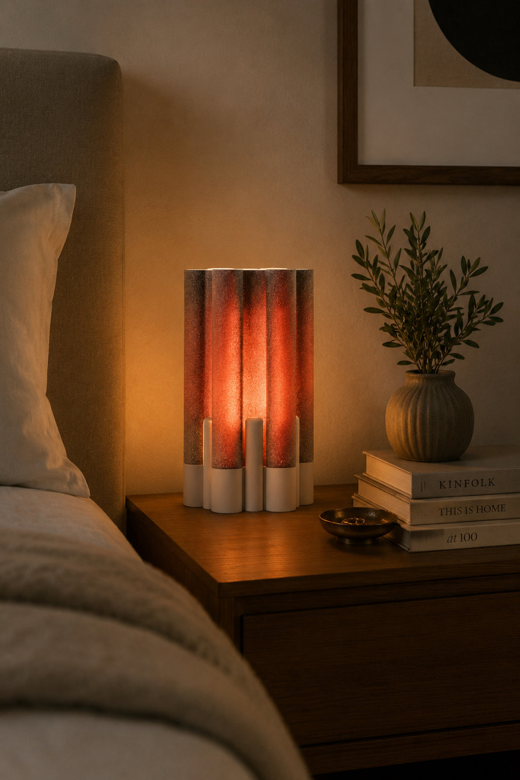 GlowCylinder Lamp | Premium Dokulu Masa Lambası