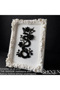 Eterna Yılan & Çiçek Rölyef Beyaz Tablo | Varaklı Çerçeve 170mm x230mm