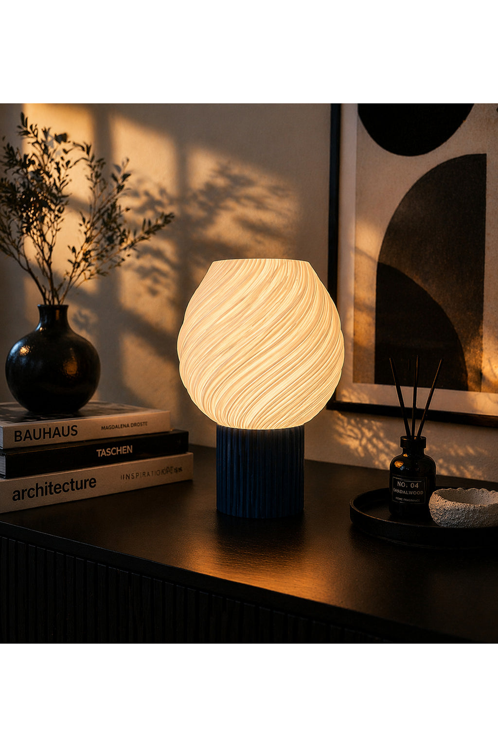 Spira Luxe Spiral Desenli Masa Lambası Estetik Masa Üstü Işığı