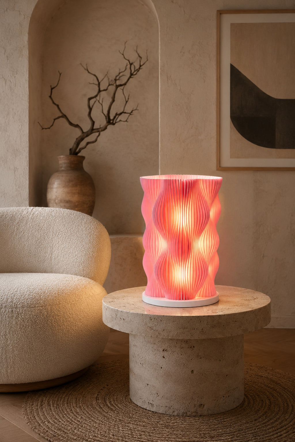 WAVY LAMP Premium Dekoratif Abajur – Modern Tasarım Gece Lambası, Ortam Işığı