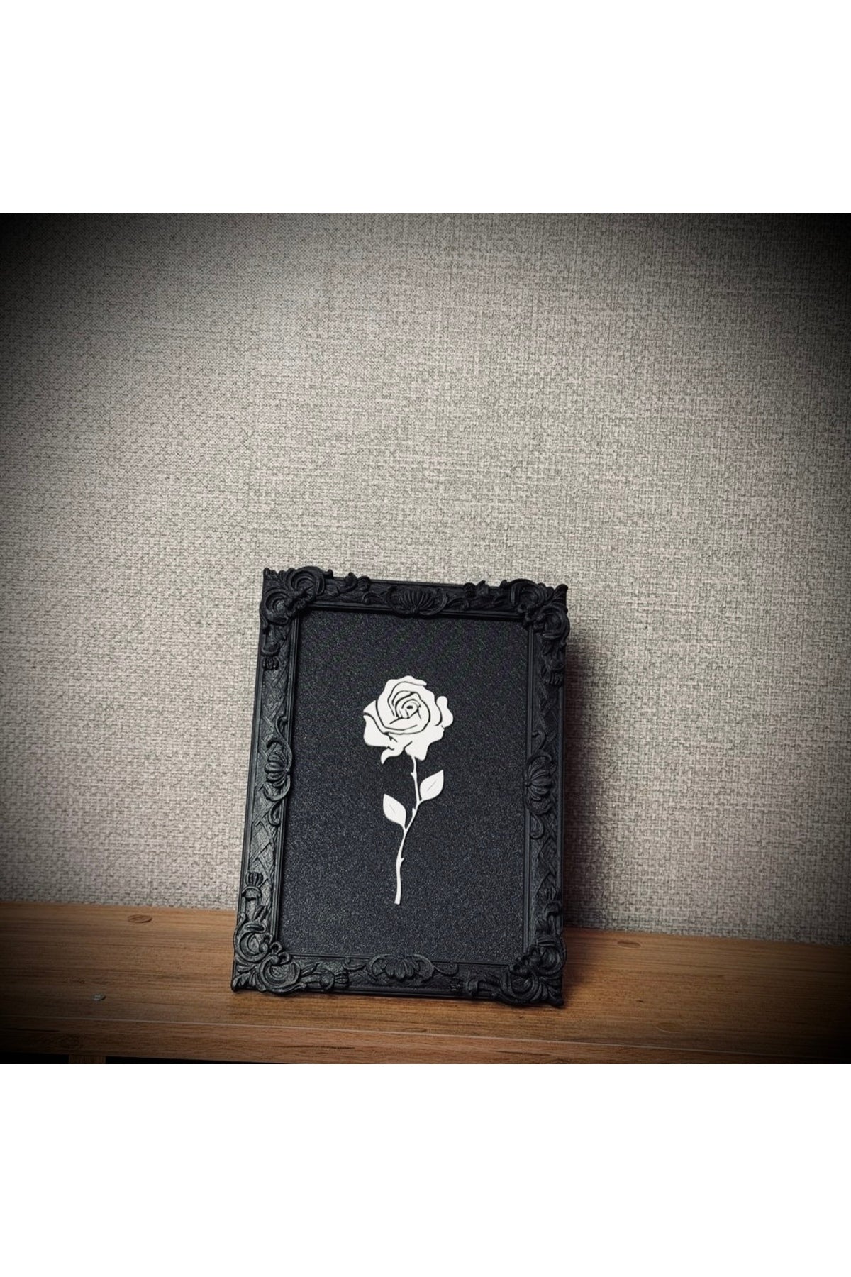 Monarch Rose Kabartma Gül Model Varaklı Premium Tablo |170MM x 230MM