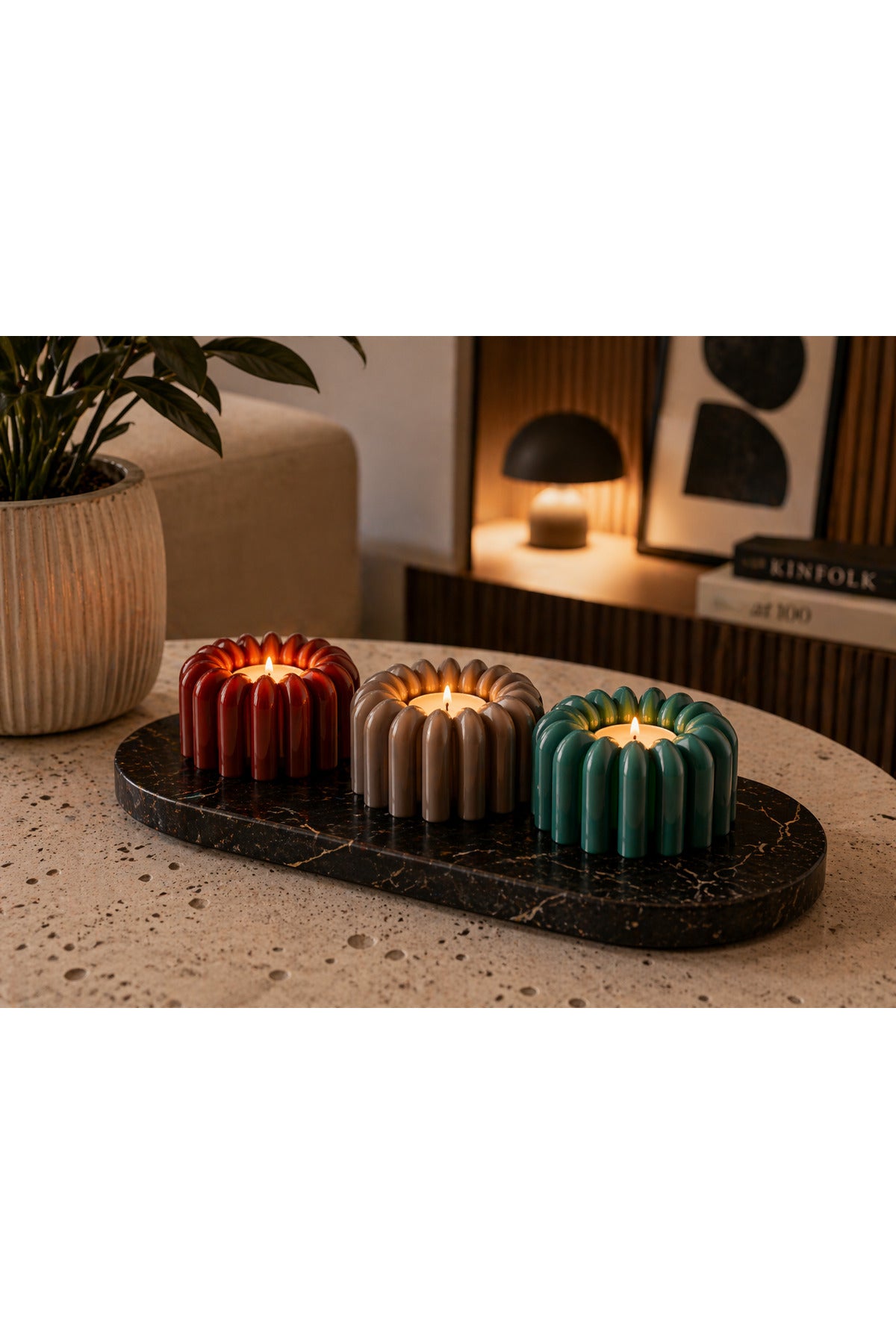 FloraGlow Candle Holder | Dekoratif Pilli Mumluk