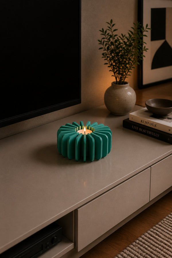 Yeşil Bloomform Modern Mumluk | Dekoratif Ev Dekoru