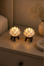 2 Adet Lotus Çiçeği Lamba Bohem Abajur Modern Ev Dekoru Mumluk