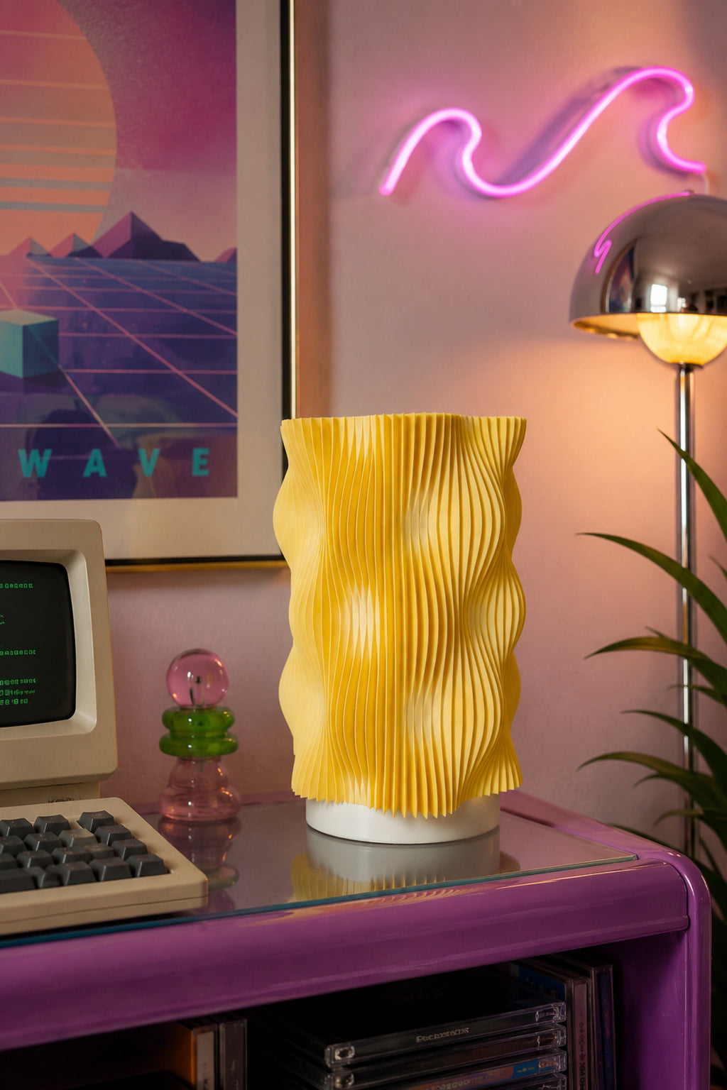WAVY LAMP Premium Dekoratif Abajur – Modern Tasarım Gece Lambası, Ortam Işığı