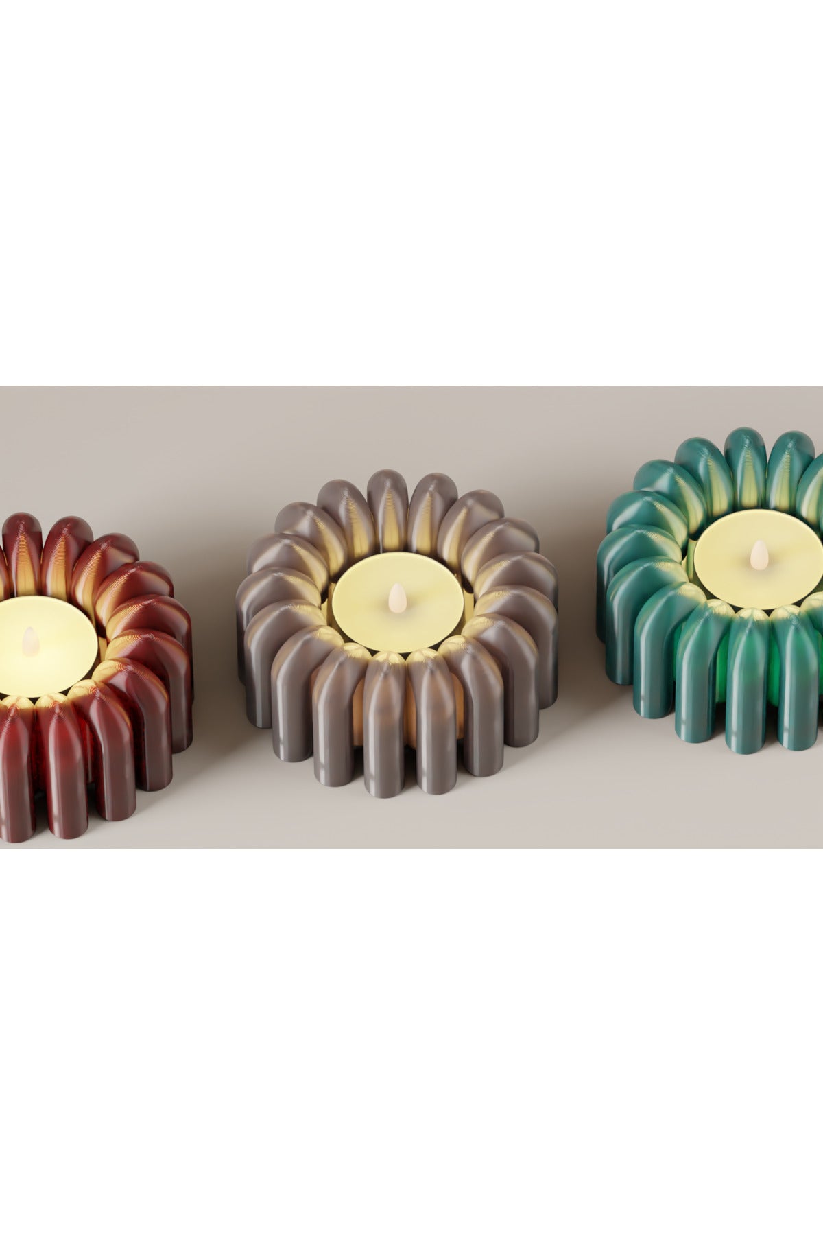FloraGlow Candle Holder | Dekoratif Pilli Mumluk
