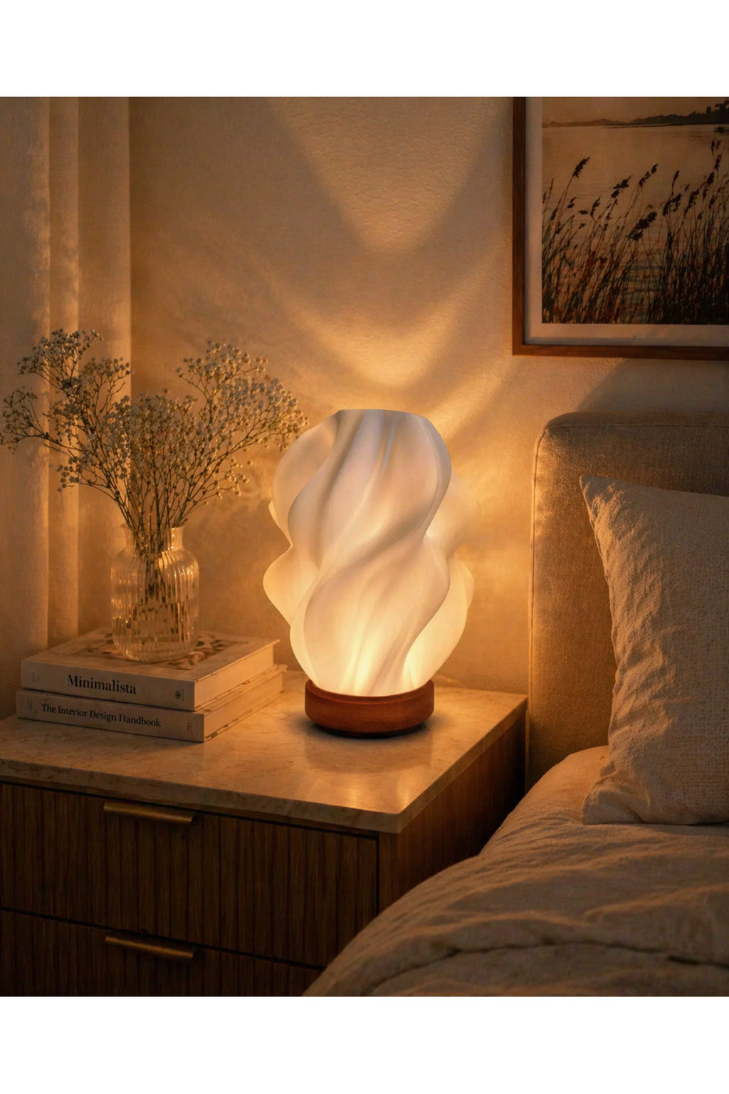 Lumea Flow Soyut Tasarımlı Dekoratif Masa Lambası Şık Gece Işığı