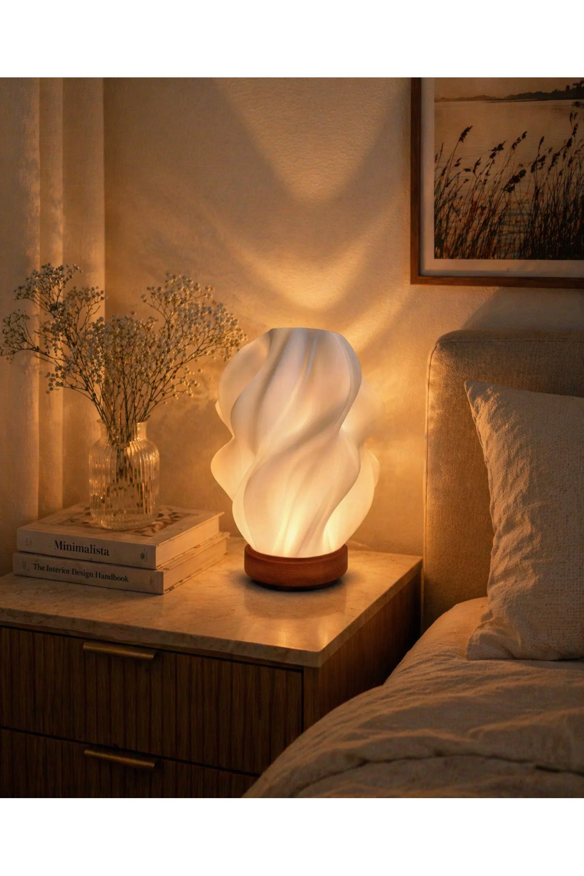 Lumea Flow Soyut Tasarımlı Dekoratif Masa Lambası Şık Gece Işığı