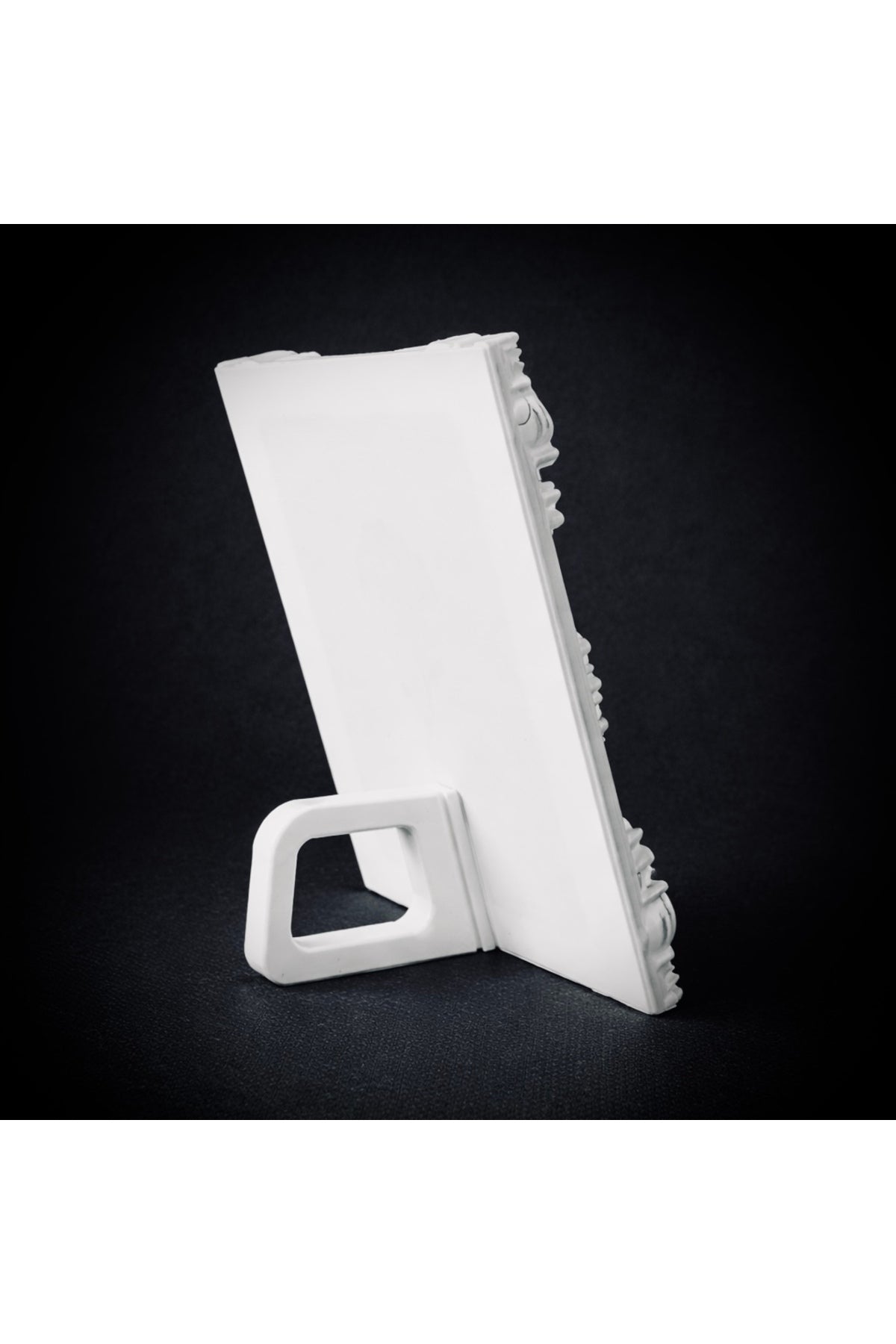 Eterna Yılan & Çiçek Rölyef Beyaz Tablo | Varaklı Çerçeve 170mm x230mm