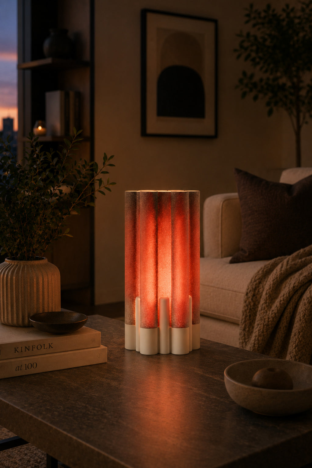 GlowCylinder Lamp | Premium Dokulu Masa Lambası