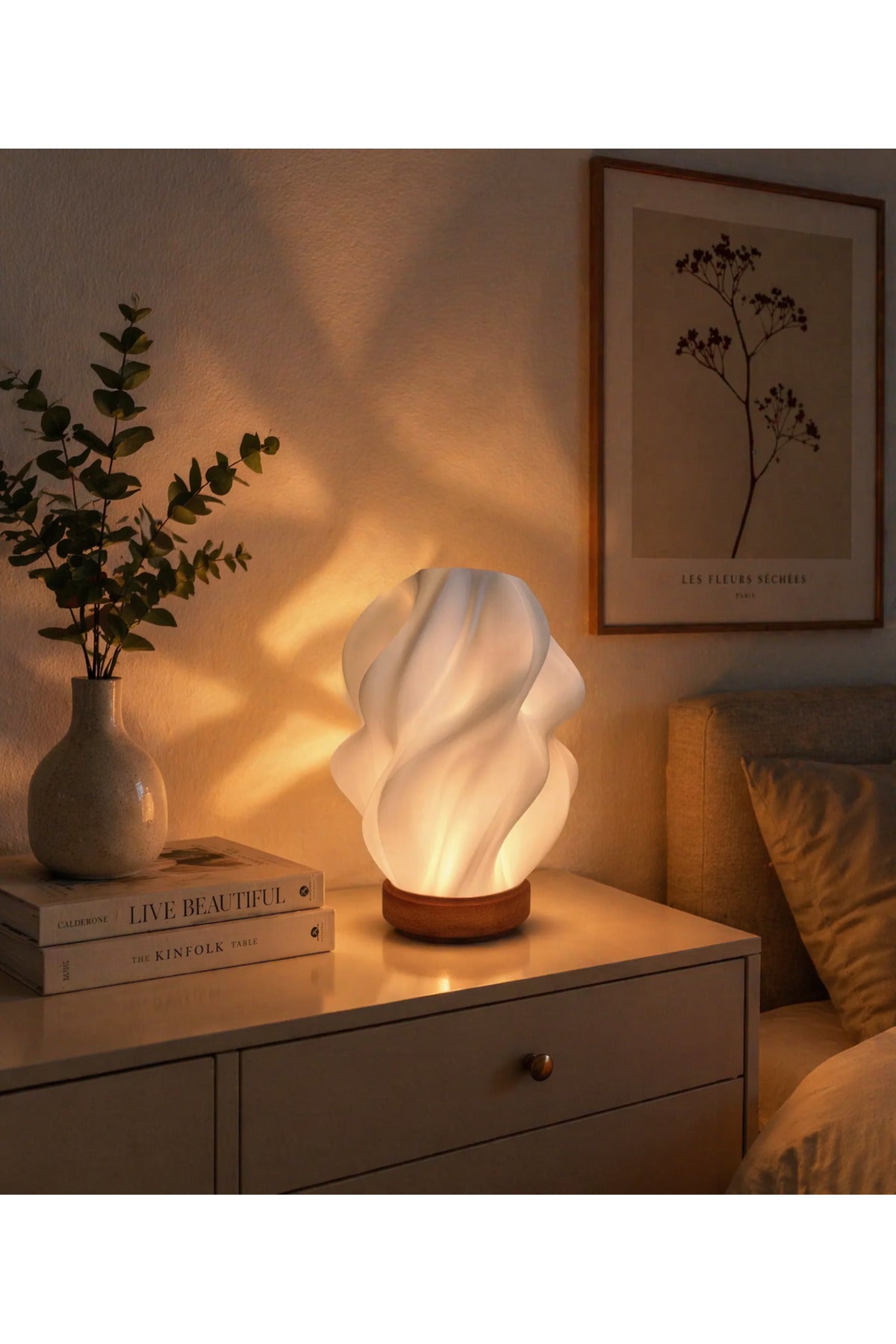 Lumea Flow Soyut Tasarımlı Dekoratif Masa Lambası Şık Gece Işığı