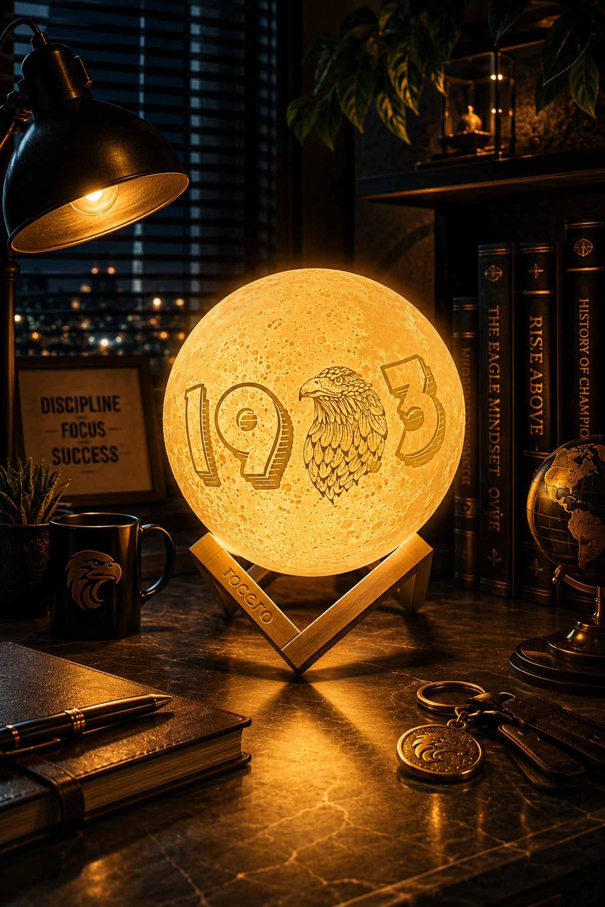 Kartal 3 Yıldız Dekoratif ay Gece Lambası Moon Lamp Pilli