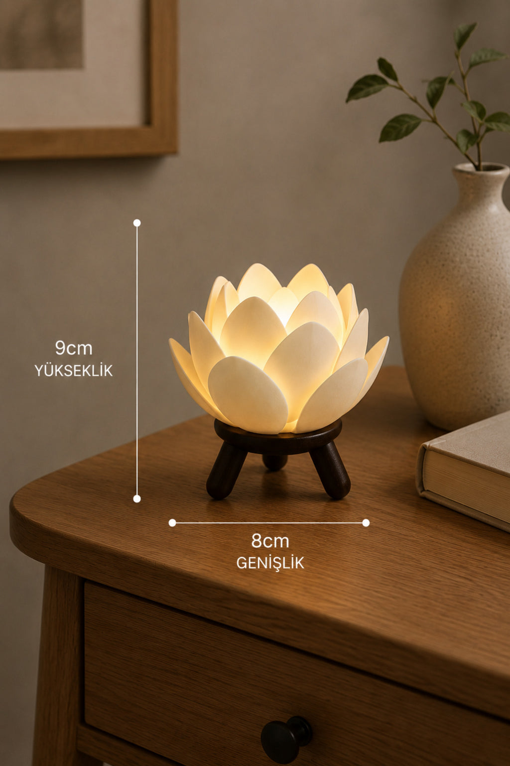 2 Adet Lotus Çiçeği Lamba Bohem Abajur Modern Ev Dekoru Mumluk