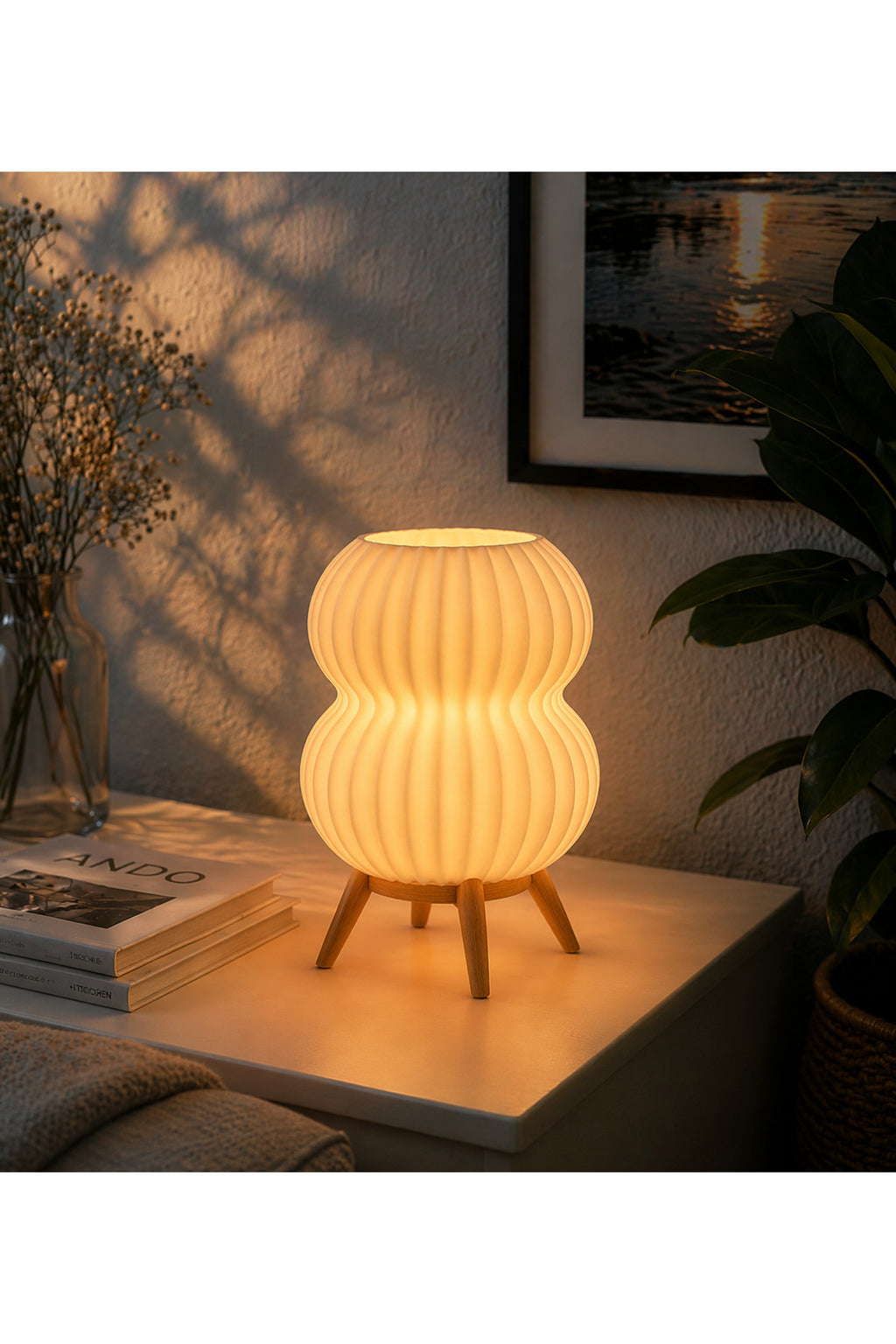 Scandi Glow – Dekoratif Tripod Masa Lambası