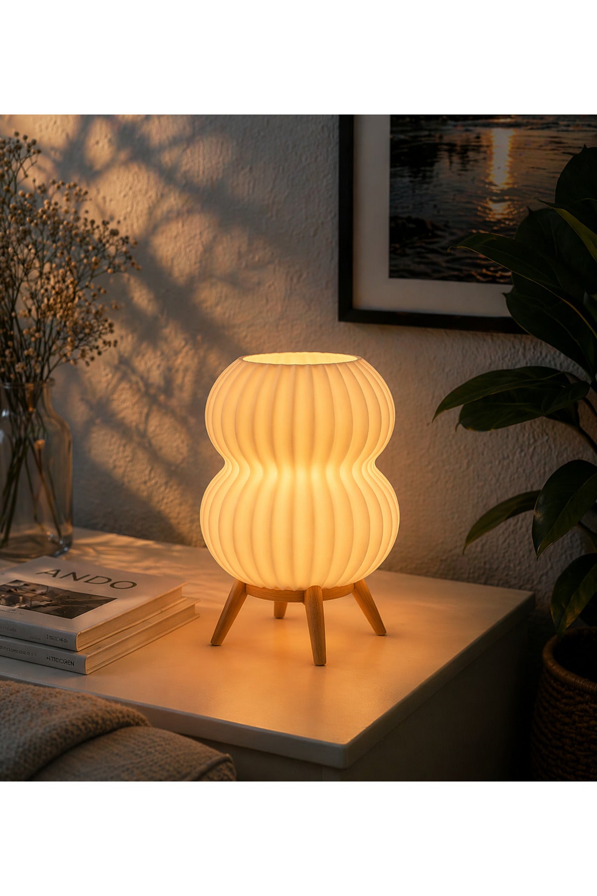 Scandi Glow – Dekoratif Tripod Masa Lambası