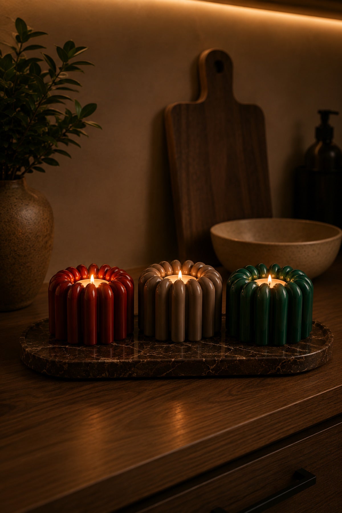 FloraGlow Candle Holder | Dekoratif Pilli Mumluk