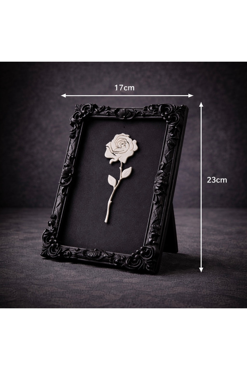 Monarch Rose Kabartma Gül Model Varaklı Premium Tablo |170MM x 230MM