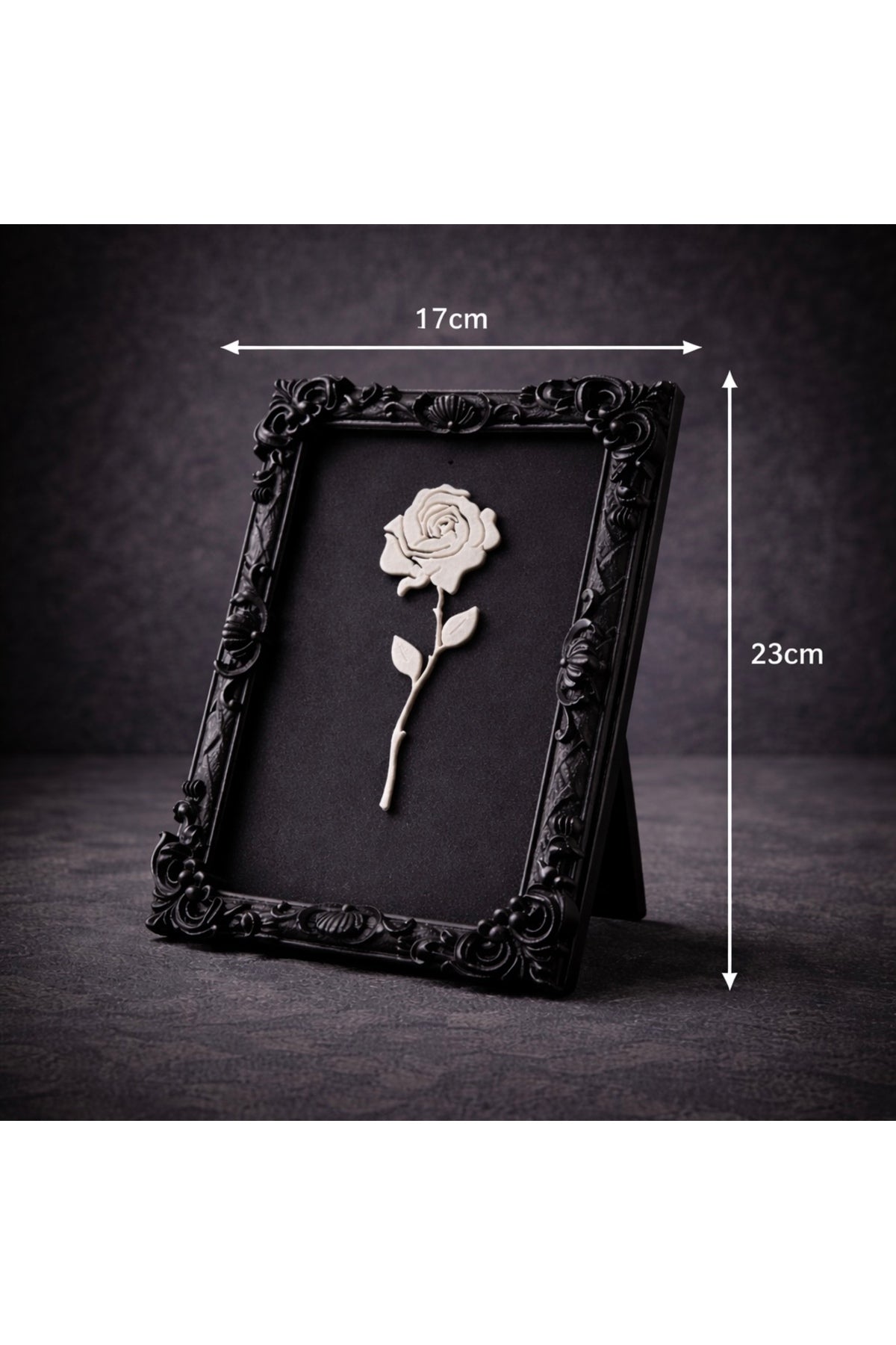 Monarch Rose Kabartma Gül Model Varaklı Premium Tablo |170MM x 230MM