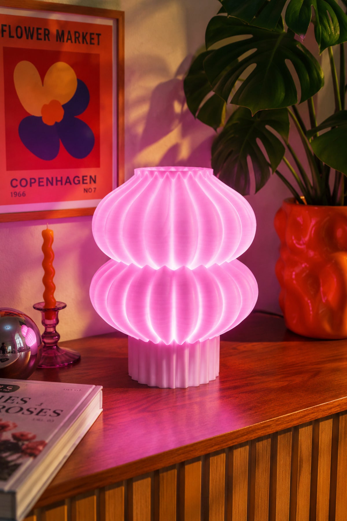 Lumora Dekoratif Abajur Pembe Işık | Modern Tasarım Masa ve Komodin Lambası