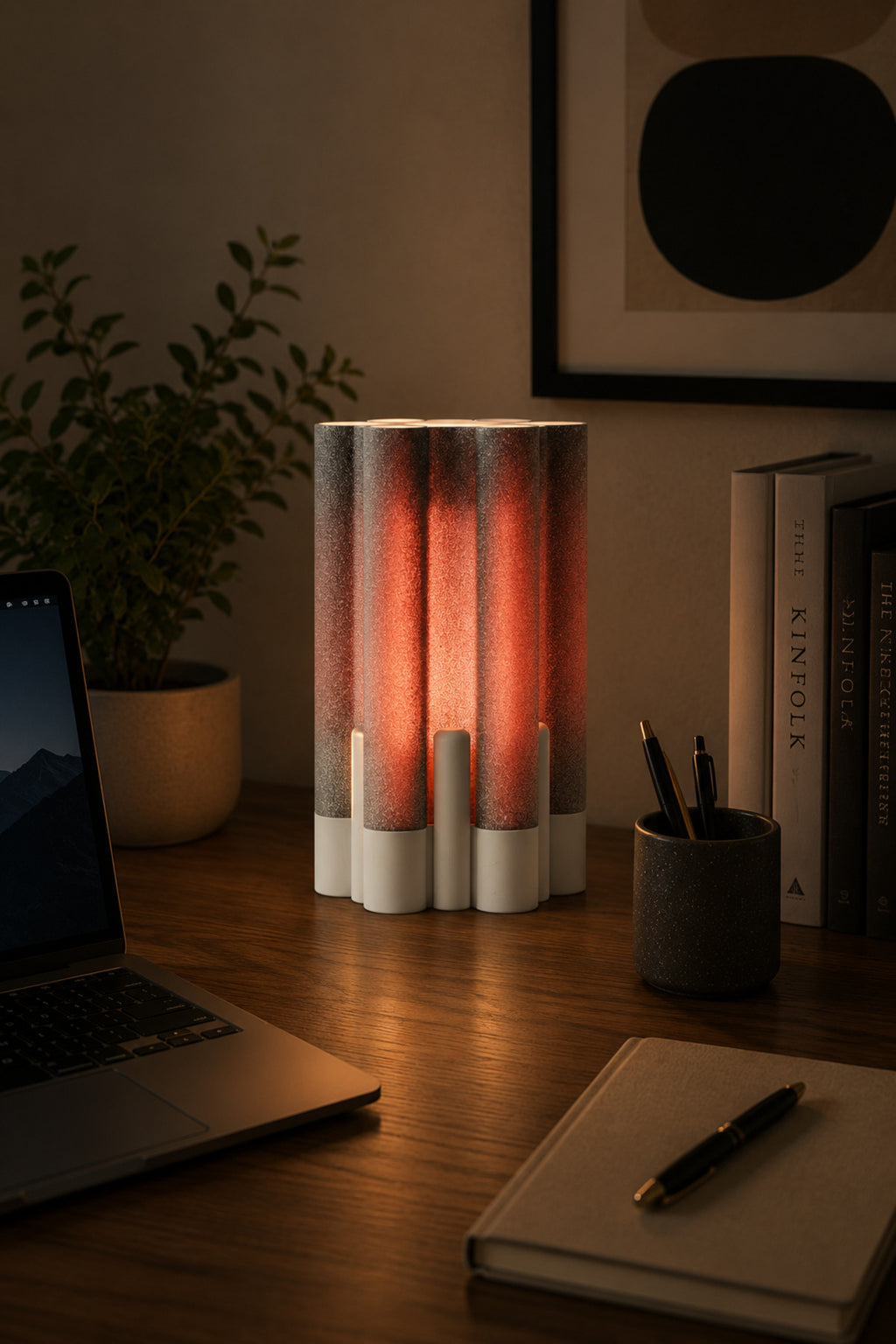 GlowCylinder Lamp | Premium Dokulu Masa Lambası