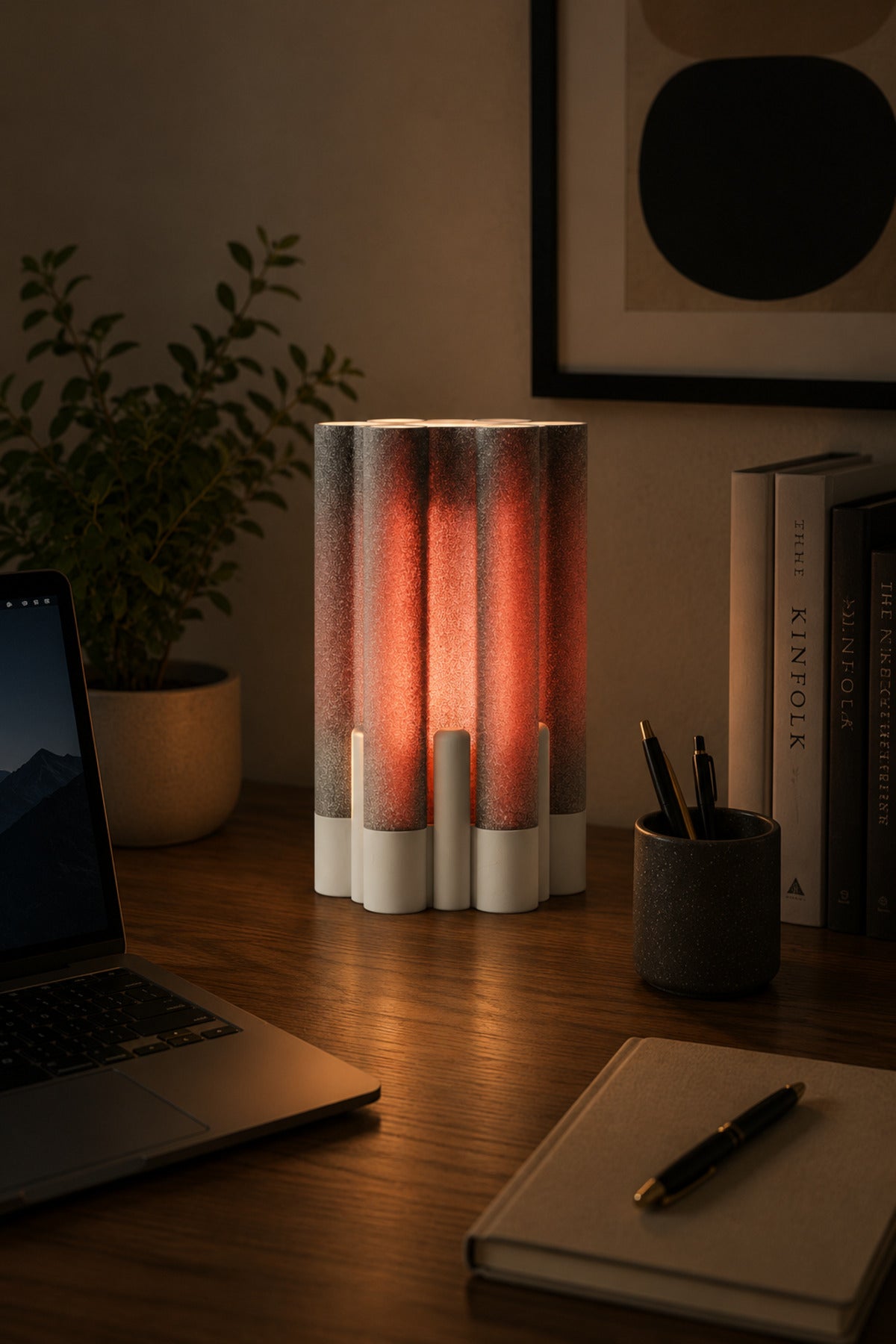GlowCylinder Lamp | Premium Dokulu Masa Lambası
