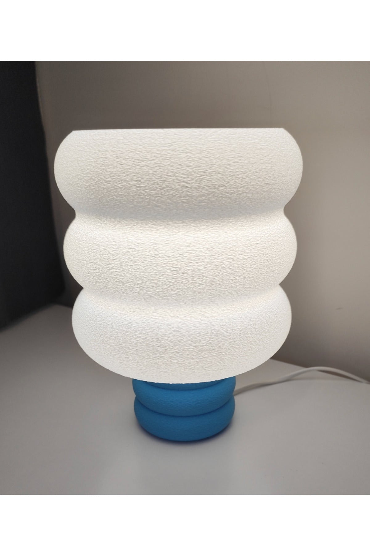 Blumera Puff LED Görünümlü Dekoratif Masa Lambası Modern Gece Lambası Ortam Aydınlatma