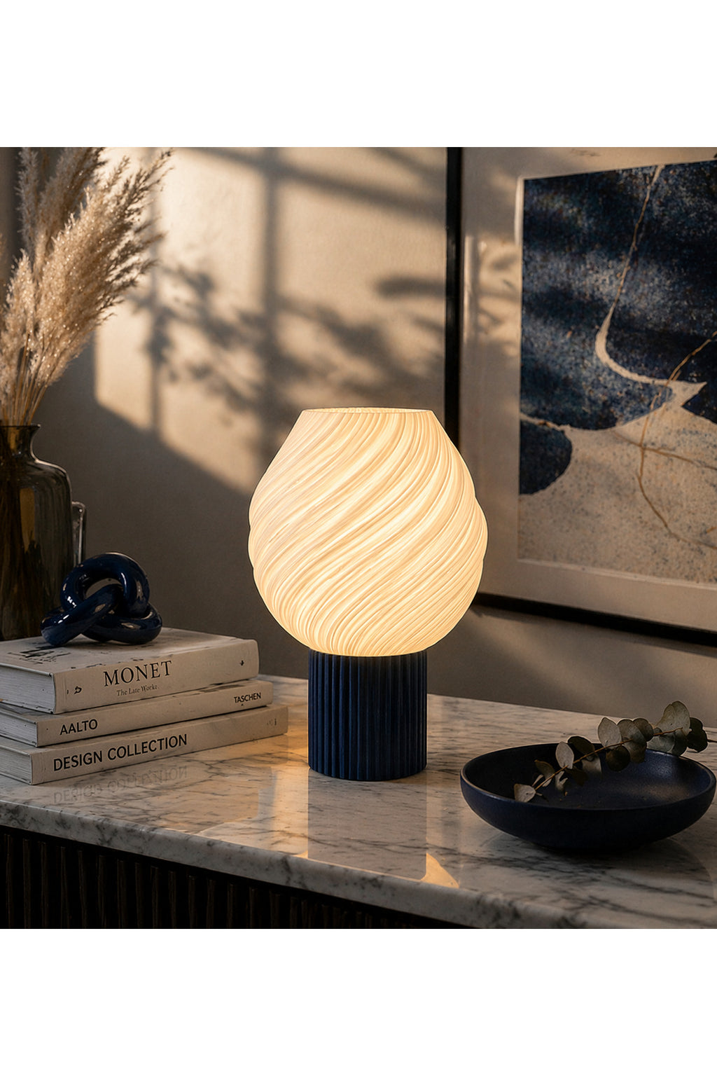 Spira Luxe Spiral Desenli Masa Lambası Estetik Masa Üstü Işığı