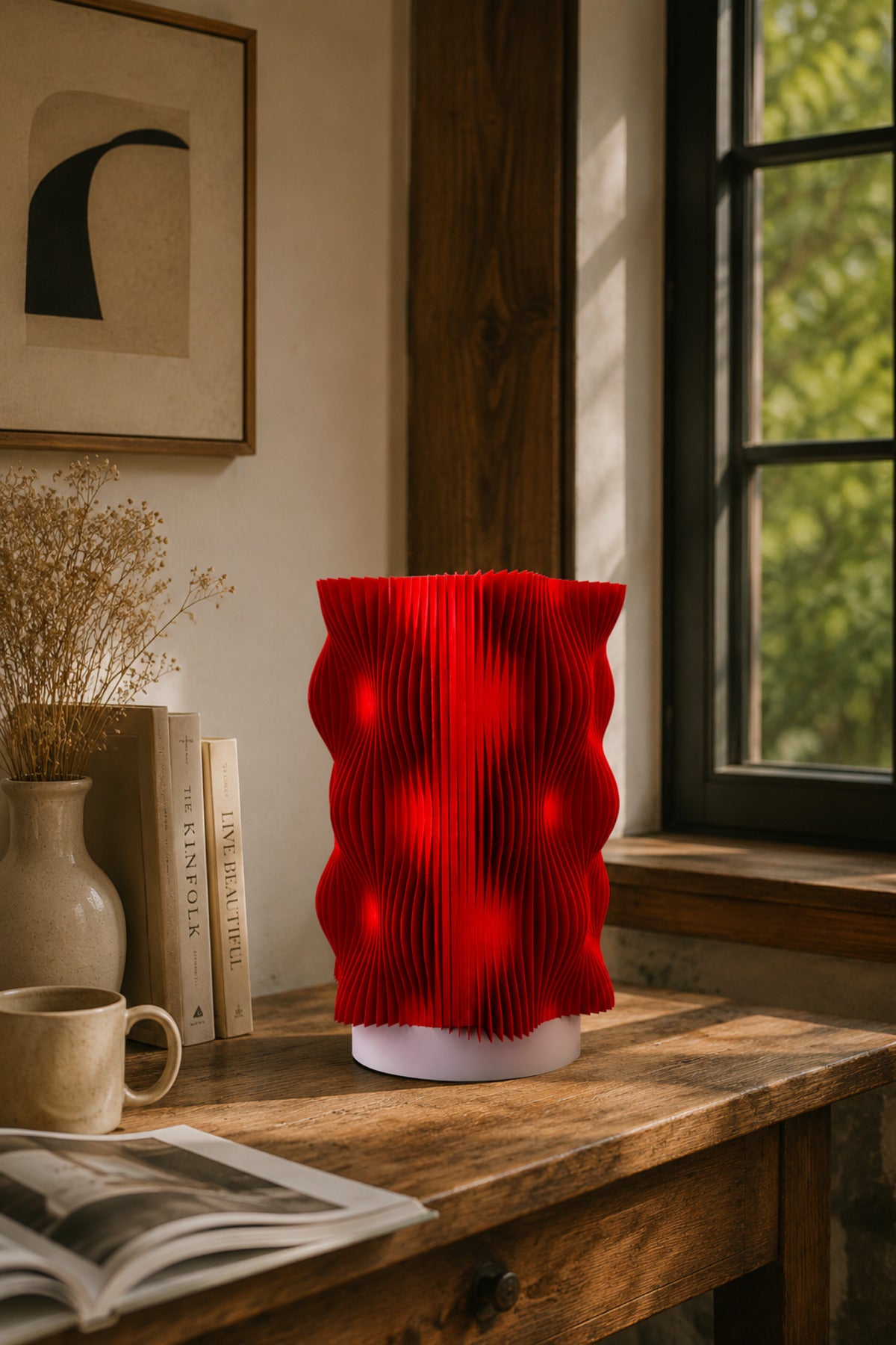 WAVY LAMP Premium Dekoratif Abajur – Modern Tasarım Gece Lambası, Ortam Işığı