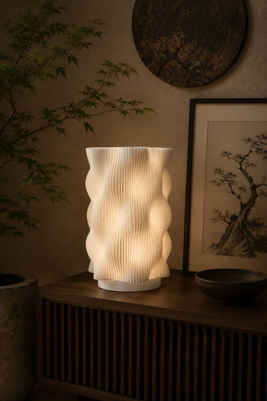 WAVY LAMP Premium Dekoratif Abajur – Modern Tasarım Gece Lambası, Ortam Işığı
