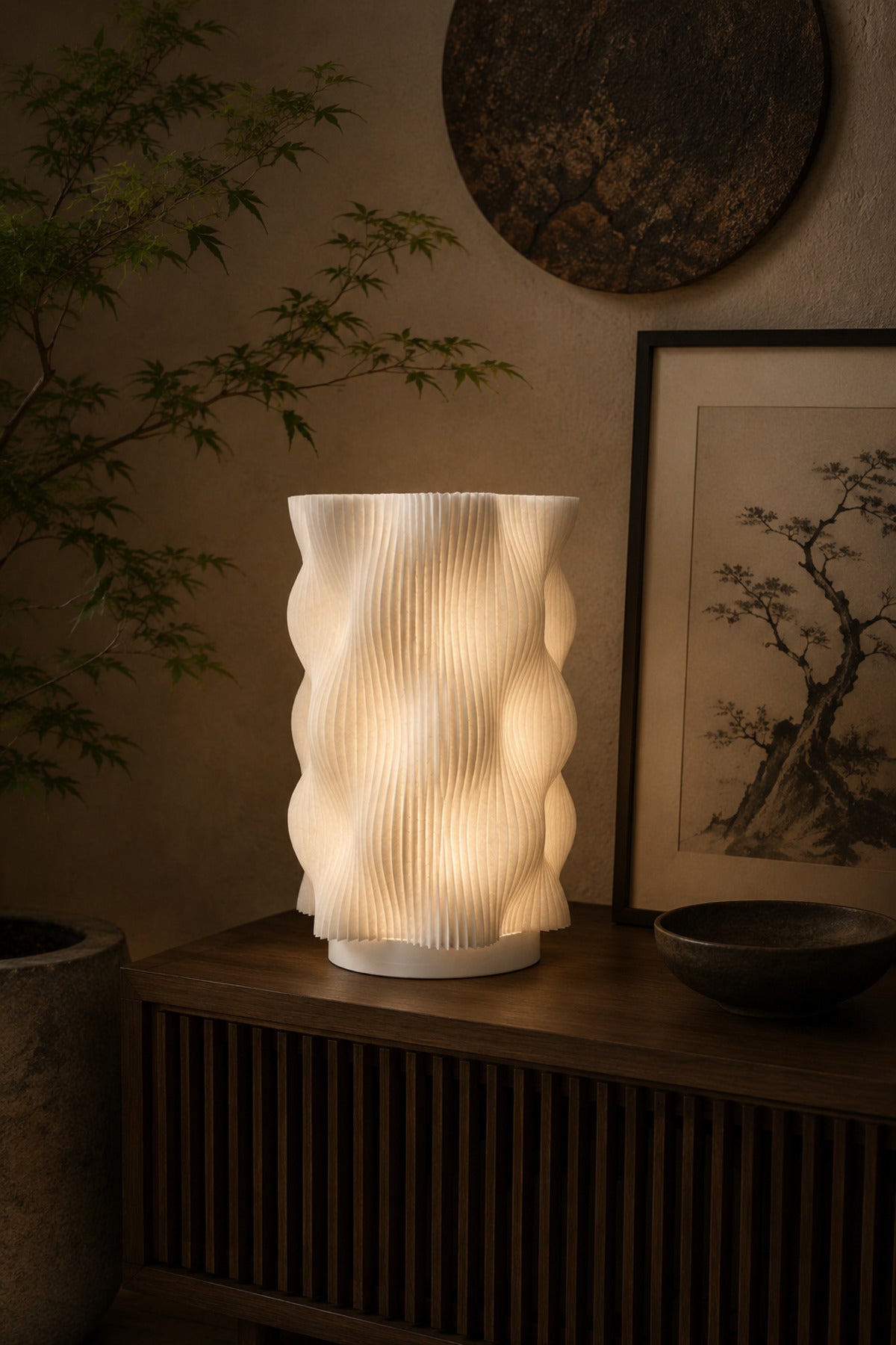 WAVY LAMP Premium Dekoratif Abajur – Modern Tasarım Gece Lambası, Ortam Işığı
