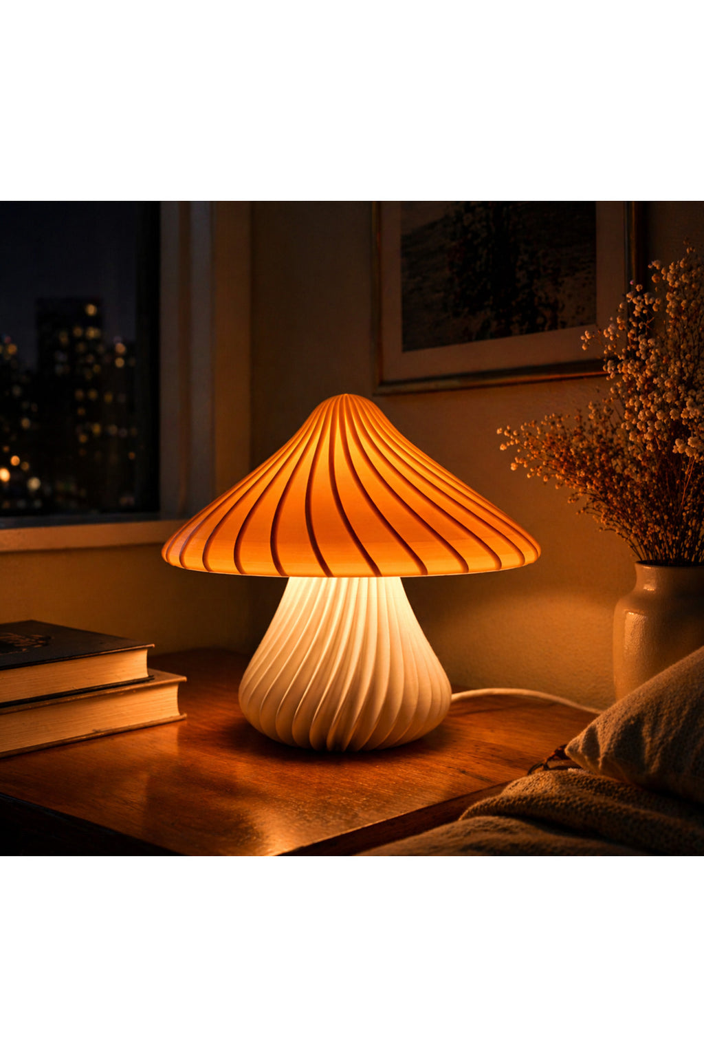Aurelia Flame Mantar Masa Lambası Gece Lambası - Dekoratif Modern Ortam Aydınlatma