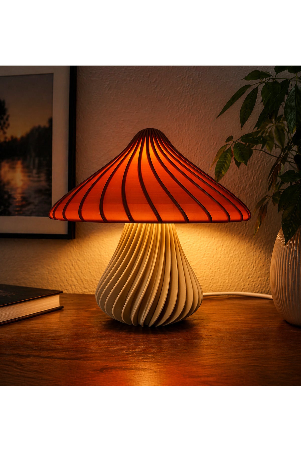 Aurelia Flame Mantar Masa Lambası Gece Lambası - Dekoratif Modern Ortam Aydınlatma