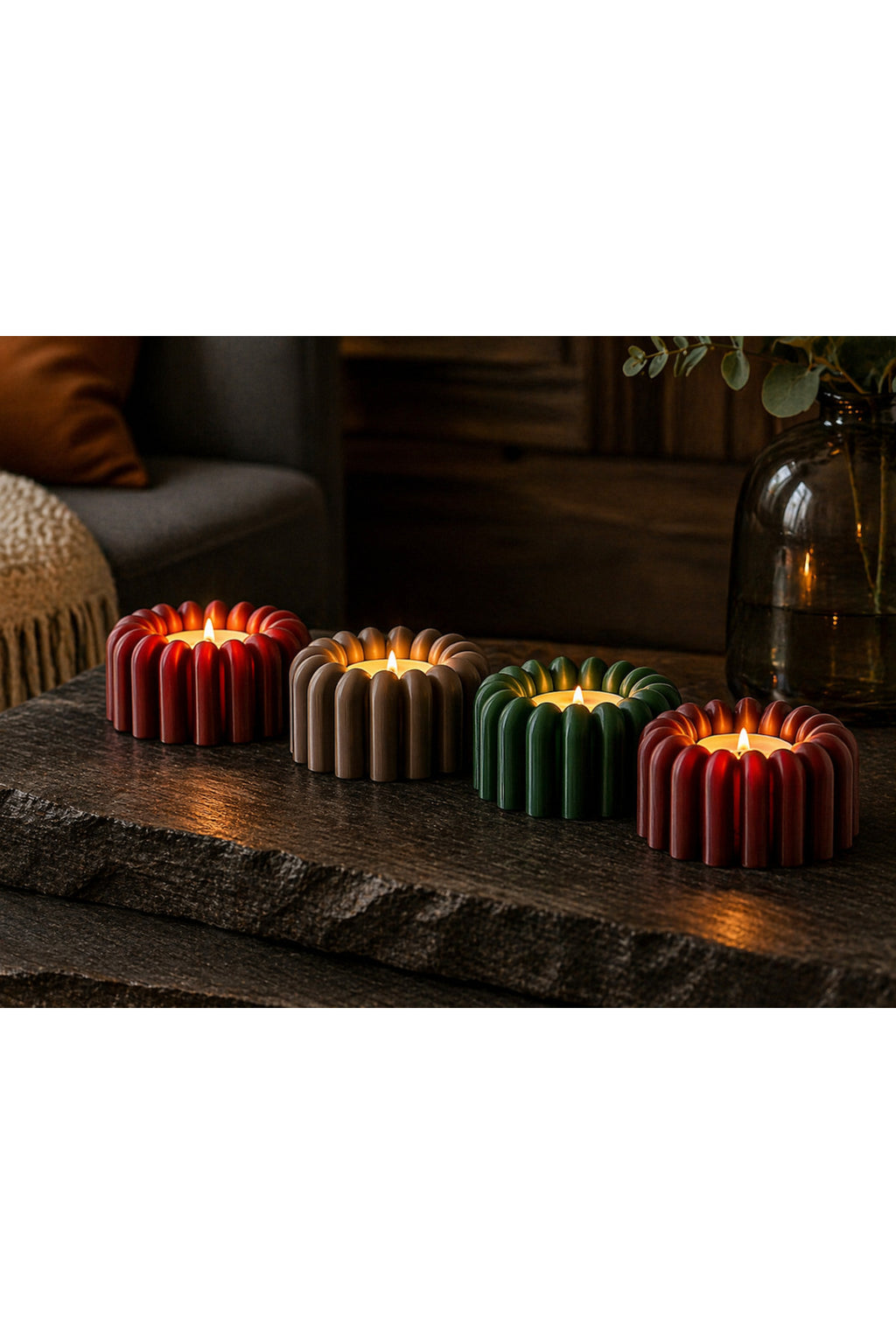 FloraGlow Candle Holder | Dekoratif Pilli Mumluk