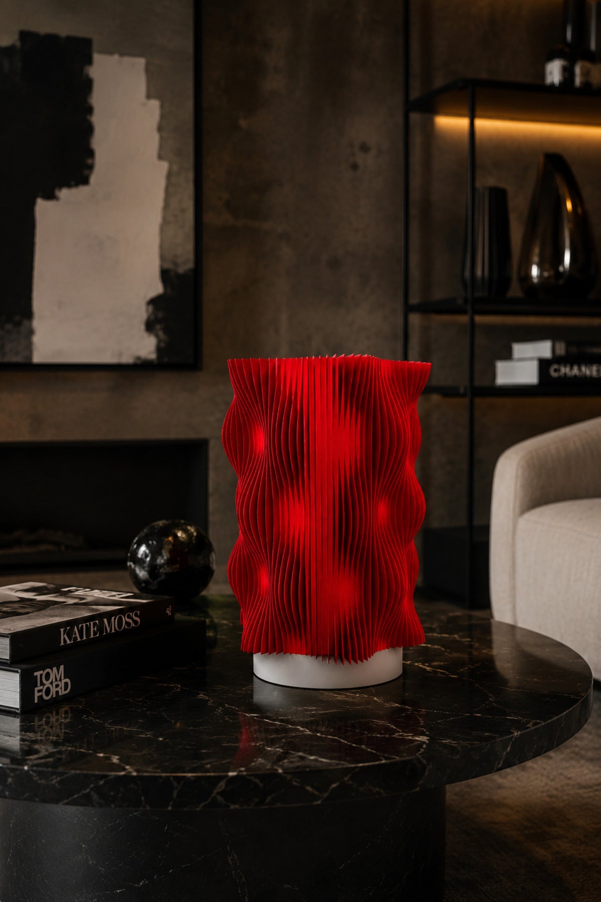 WAVY LAMP Premium Dekoratif Abajur – Modern Tasarım Gece Lambası, Ortam Işığı