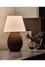 Kahverengi Terra Pleat – Dekoratif Masa Lambası | Modern Dekoratif Abajur