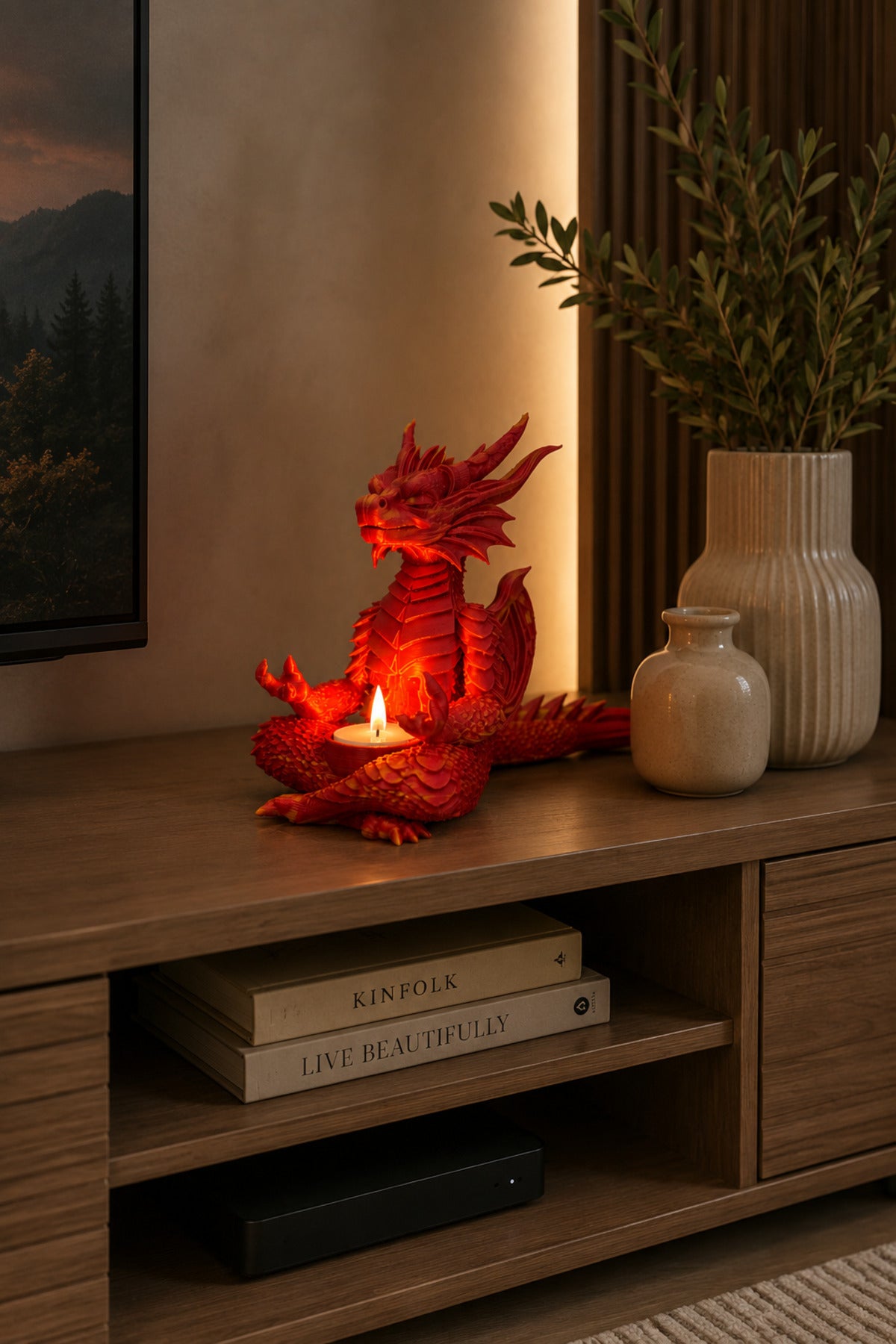 DragonFlame Dekoratif Mumluk