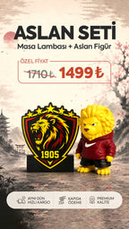 Aslan Seti Kampanyası Aslan Figür + Aslan Masa Lambası