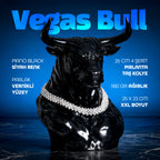 Vegas Bull Pırlanta Kolyeli Lüks Dekoratif Boğa Figürü