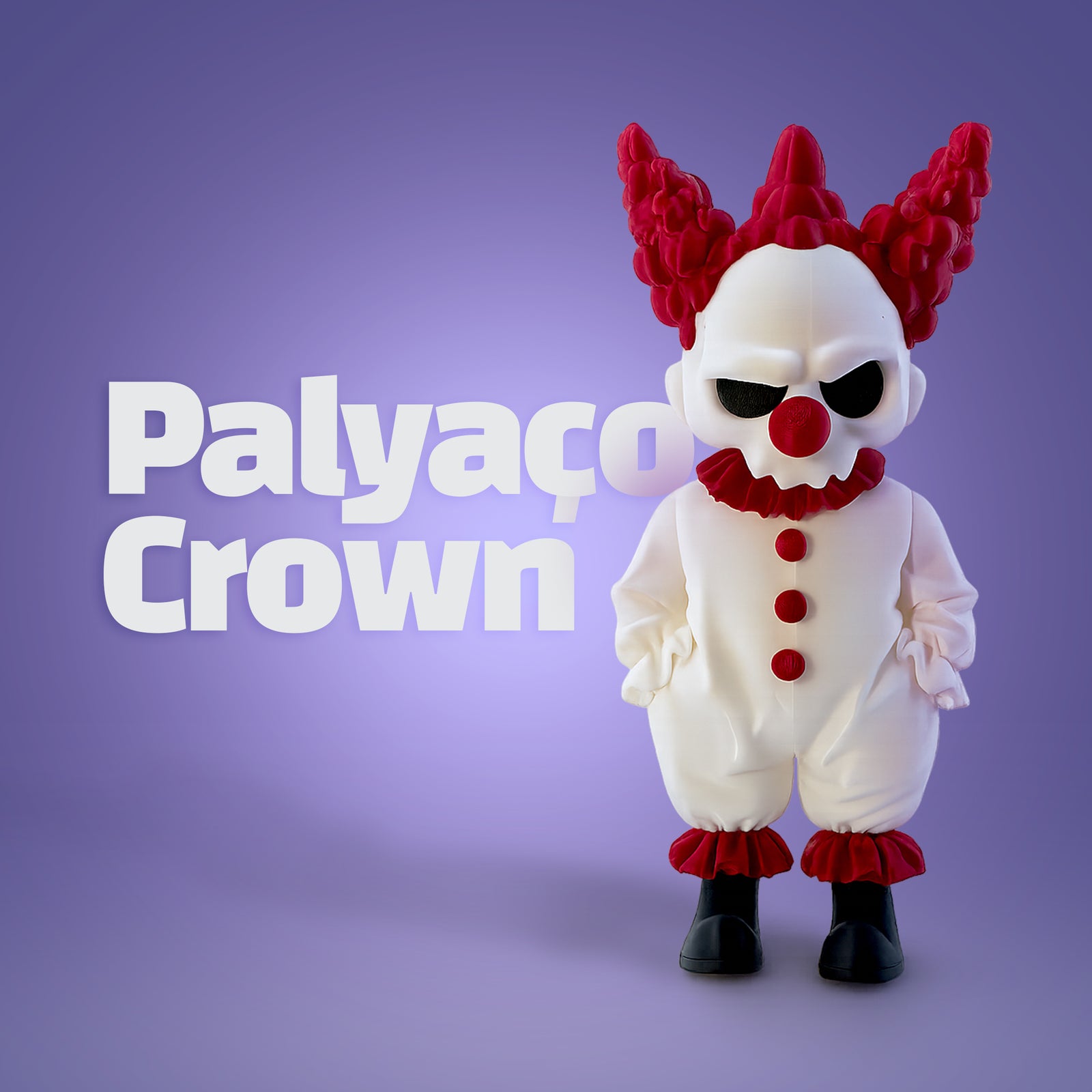 Kuru Kafa Palyaço Crown Beyaz | Premium Karakter Figürü