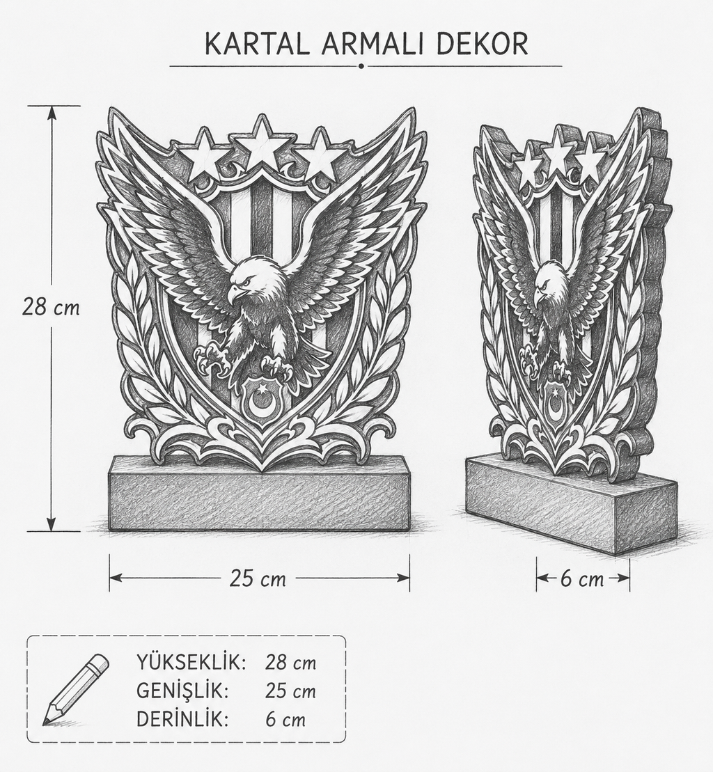 Kartal Temalı Dekoratif Masa Lambası