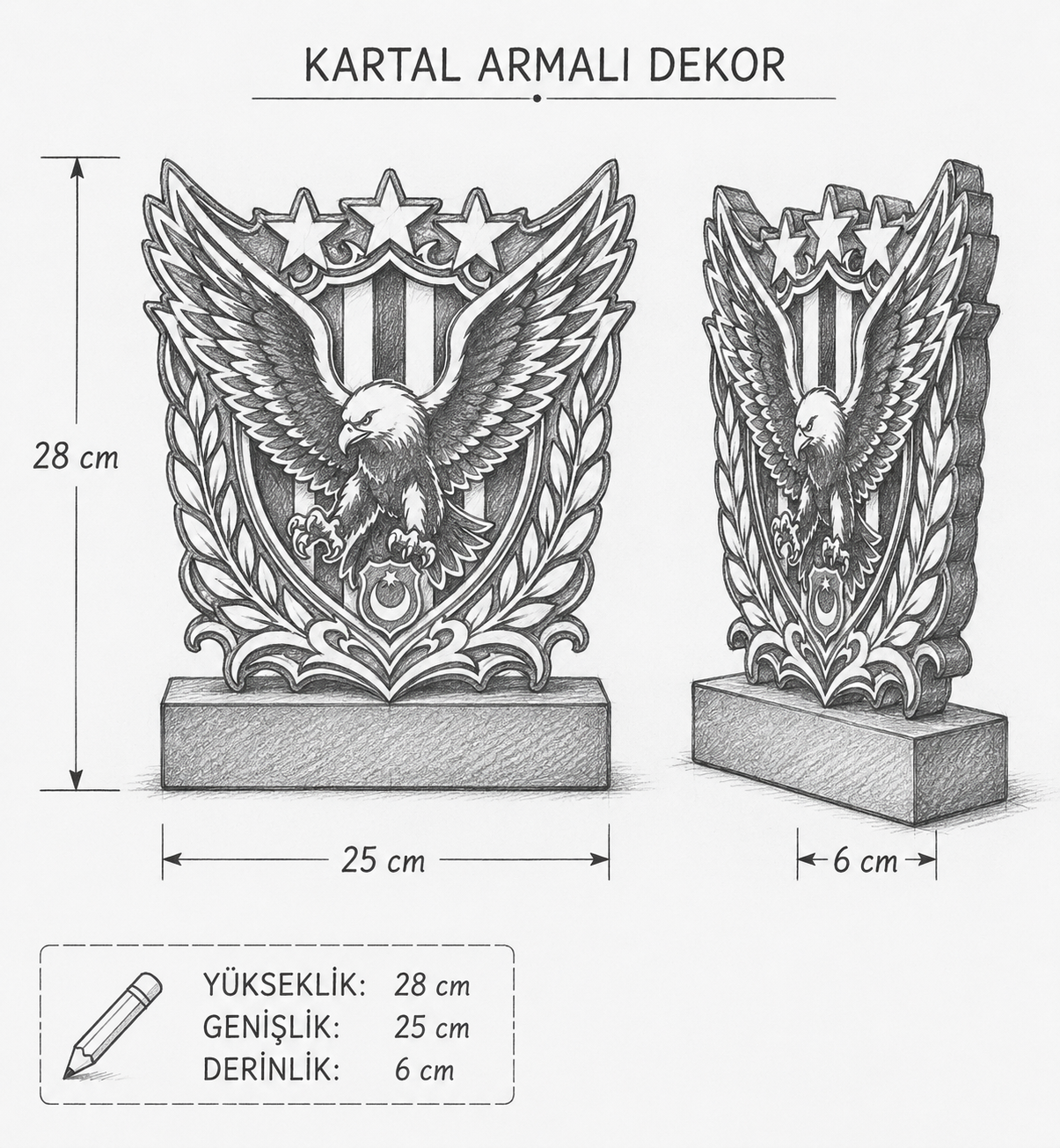 Kartal Temalı Dekoratif Masa Lambası