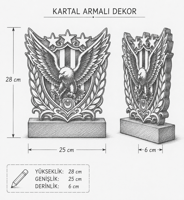 Kartal Temalı Dekoratif Masa Lambası
