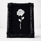 Monarch Rose Kabartma Gül Model Varaklı Siyah Premium Tablo