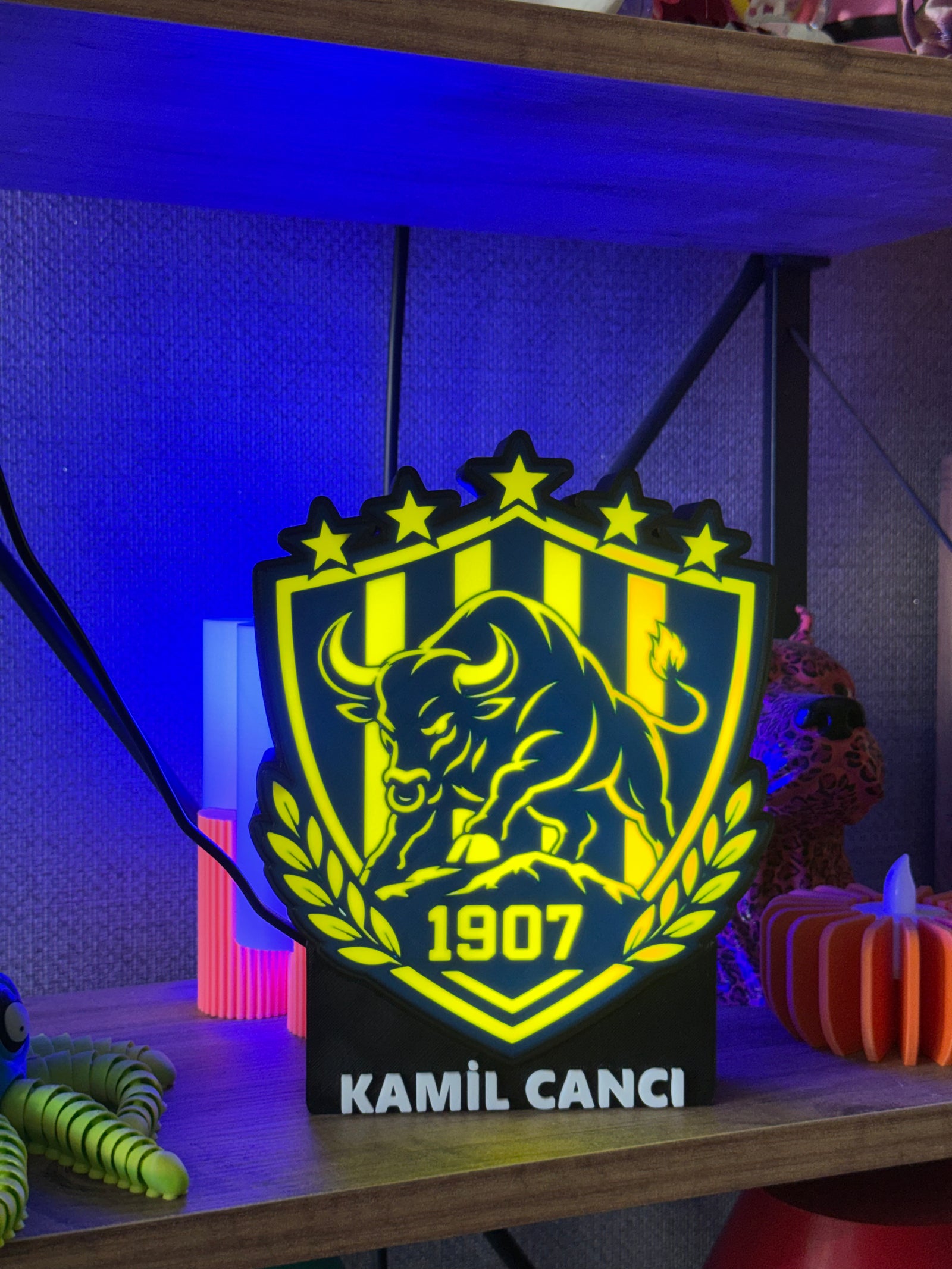 Boğa Temalı Dekoratif Masa Lambası